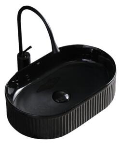 Umywalka nablatowa HYDROSAN ELIX-BL-490 Owalny Czarny połysk