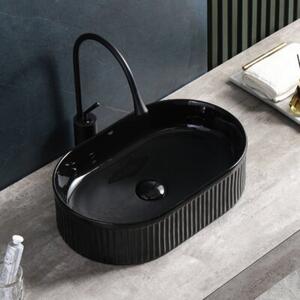 Umywalka nablatowa HYDROSAN ELIX-BL-490 Owalny Czarny połysk