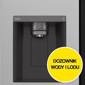 Lodówka LG InstaView GSGV80PYLL Side by Side 179cm Srebrna Podajnik wody