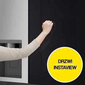 Lodówka LG InstaView GSGV80PYLL Side by Side 179cm Srebrna Podajnik wody