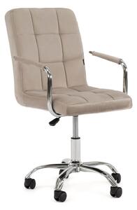 MebleMWM Krzesło obrotowe welurowe HARIS (DC-6096H) / Ciemny beżowy