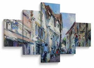 Obraz - Aleja starego miasta, malarstwo akrylowe (125x70 cm)