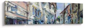 Obraz - Aleja starego miasta, malarstwo akrylowe (170x50 cm)