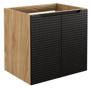 Szafka pod umywalkę LUXOR BLACK 82-60-2D 60cm dąb olejowany/czarna