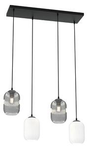 Nowoczesna lampa wisząca opal + grafit 2X D164 Z4-R81