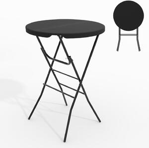 Składany okrągły stół barowy Ø80x110 cm, blat HDPE, wodoodporny, na imprezy i do ogrodu, wytrzymały do 160 kg
