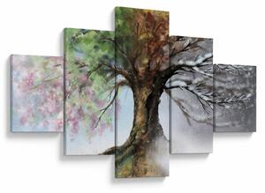 Obraz - Drzewo czterech pór roku (125x70 cm)
