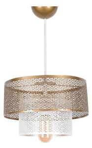 Lampa wisząca w biało-złotym kolorze z metalowym kloszem ø 26,5 cm – Opviq lights