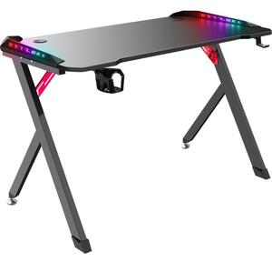 Biurko gamingowe DEFENDER Spirit RGB Czarny