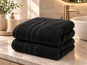 2x ręcznik COMFORT 70x140 cm czarny, 100% bawełna