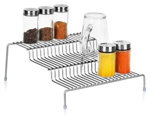 Półka kuchenna metalowa szara 3-poziomowa 28x26x11 cm