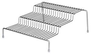 Półka kuchenna metalowa szara 3-poziomowa 28x26x11 cm