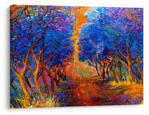 Obraz - Jesienne korony drzew, nowoczesny impresjonizm (70x50 cm)