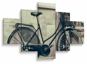 Obraz - Vintage rower z kwiatami (125x70 cm)