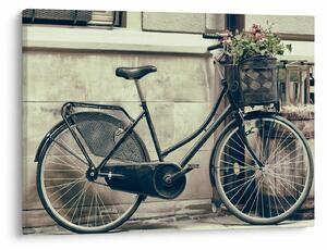 Obraz - Vintage rower z kwiatami (70x50 cm)