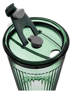 Kubek szklany z pokrywką i słomką VERDE 450 ML