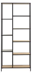 Czarno-naturalny regał w dekorze dębu 80x180x35 cm Altino – Unique Furniture