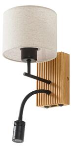 Lampa Ścienna Lucande, Lieske, beżowy, salon, tkanina | tekstylia, nowoczesny