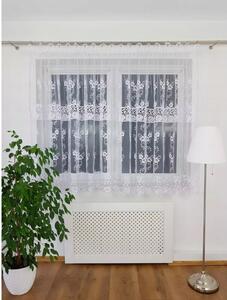 PiÄkna firana z markizety zdobiona podwÃ³jnÄ gipiurÄ 400x160cm