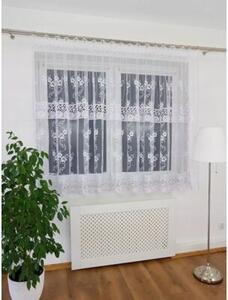 PiÄkna firana z markizety zdobiona podwÃ³jnÄ gipiurÄ 400x160cm