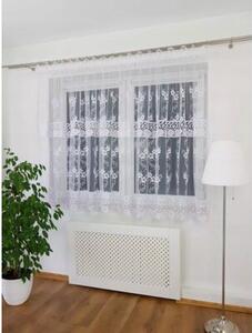 PiÄkna firana z markizety zdobiona podwÃ³jnÄ gipiurÄ 400x160cm