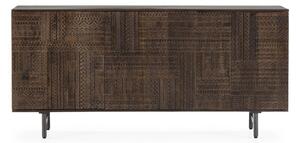 Ciemnobrązowa komoda z litego drewna mango 160x75x40 cm Kalai – MOME