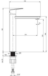 Bateria umywalkowa DEANTE Arnika BQA D20N Titanium