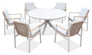 Komplet mebli ogrodowych dla 6 osób VELORA DINING Beige - BJORKKA