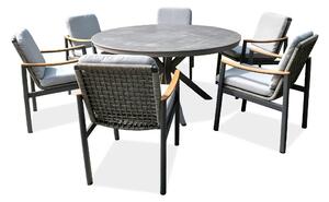 Zestaw mebli ogrodowych dla 6 osób VELORA DINING Grey - BJORKKA