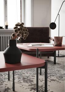 Stolik kawowy prostokątny Sonatia na metalowych nogach 60 cm - burgund