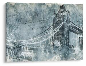 Obraz - Tower Bridge w chłodnych odcieniach (70x50 cm)