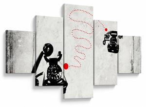 Obraz - Rysunek telefonu w stylu Banksy (125x70 cm)