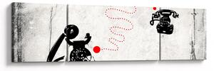 Obraz - Rysunek telefonu w stylu Banksy (170x50 cm)