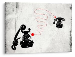 Obraz - Rysunek telefonu w stylu Banksy (70x50 cm)