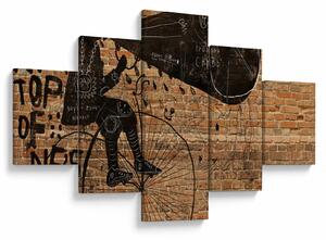 Obraz - Mężczyzna na rowerze w stylu Banksy (125x70 cm)