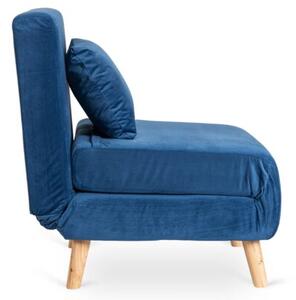 Fotel RozkÅadany Do Spania LeÅ¼ak ÅÃ³Å¼ko Sofa Jednoosobowa Granatowy MARRY