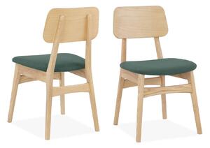 Zestaw dwóch wygodnych krzeseł w kolorach jesionu i zieleni