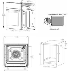 Piekarnik XBERG BGOV45W Elektryczny BiaÅy A+ SzerokoÅÄ 45cm