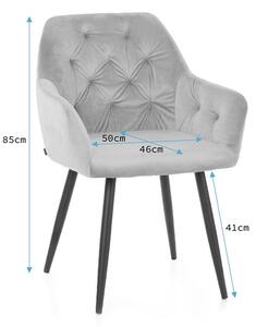 Ciemnoniebieskie aksamitne krzesło do jadalni ARGENTO