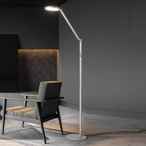 Fabas Luce Lampa stojąca LED Regina, możliwość ściemniania, aluminiowy / szary / cynkowy, salon / jadalnia, metal, nowoczesny
