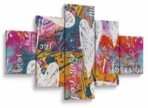 Obraz - Serce na abstrakcyjnym tle (125x70 cm)