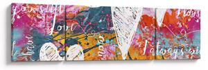 Obraz - Serce na abstrakcyjnym tle (170x50 cm)