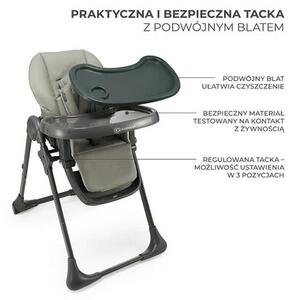 Krzesełko do karmienia KINDERKRAFT Tummie Szary