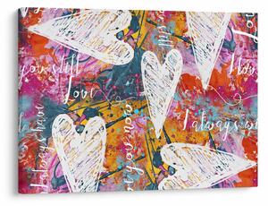 Obraz - Serce na abstrakcyjnym tle (70x50 cm)