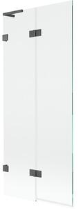 Mexen Lunar L parawan nawannowy 2-skrzydłowy lewy 80 x 150 cm, transparent, gun gray szczotkowany - 897L-080-100-66-00-L