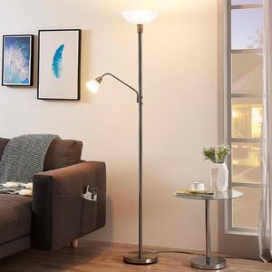 Lampa stojąca Jost Lindby, aluminiowy / szary / cynkowy, salon / jadalnia, metal, nowoczesny