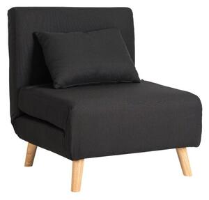 Fotel RozkÅadany Do Spania LeÅ¼ak ÅÃ³Å¼ko Sofa Jednoosobowa Czarny MARRY