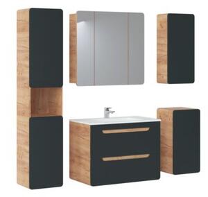Szafka pod umywalkę ARUBA COSMOS 821 80 cm grafit/dąb