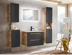 Szafka pod umywalkę ARUBA COSMOS 821 80 cm grafit/dąb