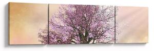 Obraz kwitnącego drzewa na szczycie wzgórza (170x50 cm)